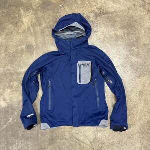 Mountain Hardwear Windstopper Navy Soft Shell Jacket Hooded Zip Up Men's L
